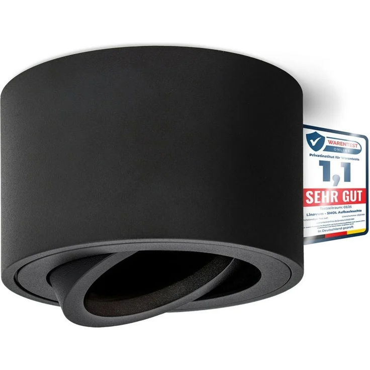 linovum LED Aufbaustrahler Schwenkbare Aufbauleuchten SMOL matt schwarz - Aufbauspot schwenkbar – Bild 1