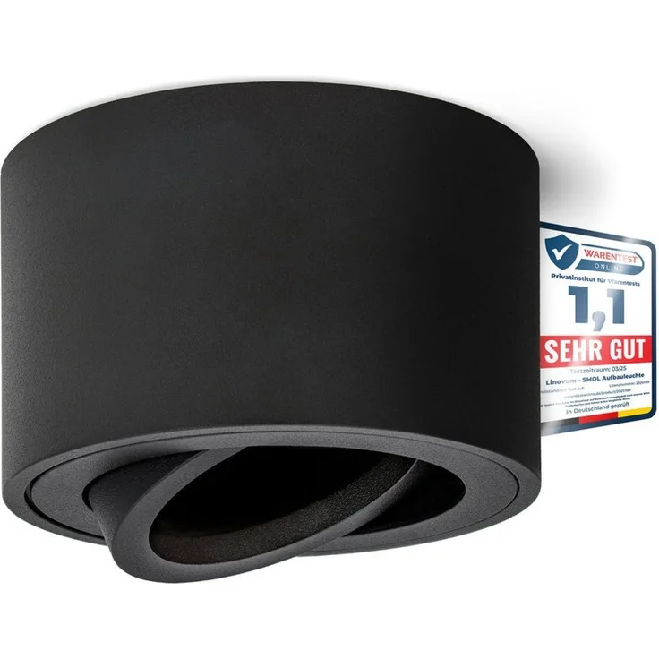 linovum LED Aufbaustrahler Schwenkbare Aufbauleuchten SMOL matt schwarz - Aufbauspot schwenkbar