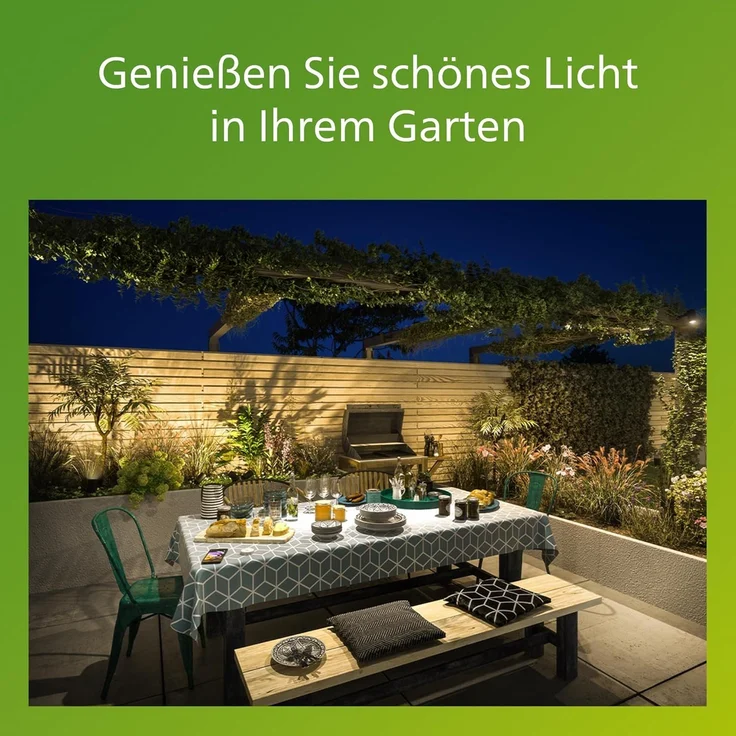 Philips Kylis Wandleuchte 25 W GU10 ohne Leuchtmittel Wandbeleuchtung für den Außenbereich Schwarz Metall IP44 Terrasse Garten I – Bild 6