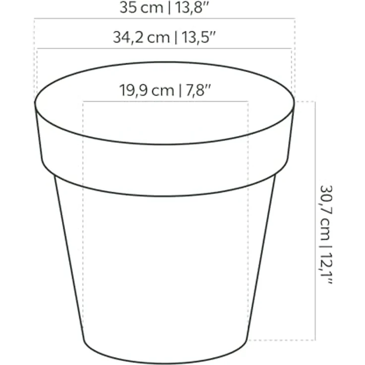 Artevasi Capri-Topf, Runder Plastiktopf, 35cm, Farbe: Terrakotta – Bild 3