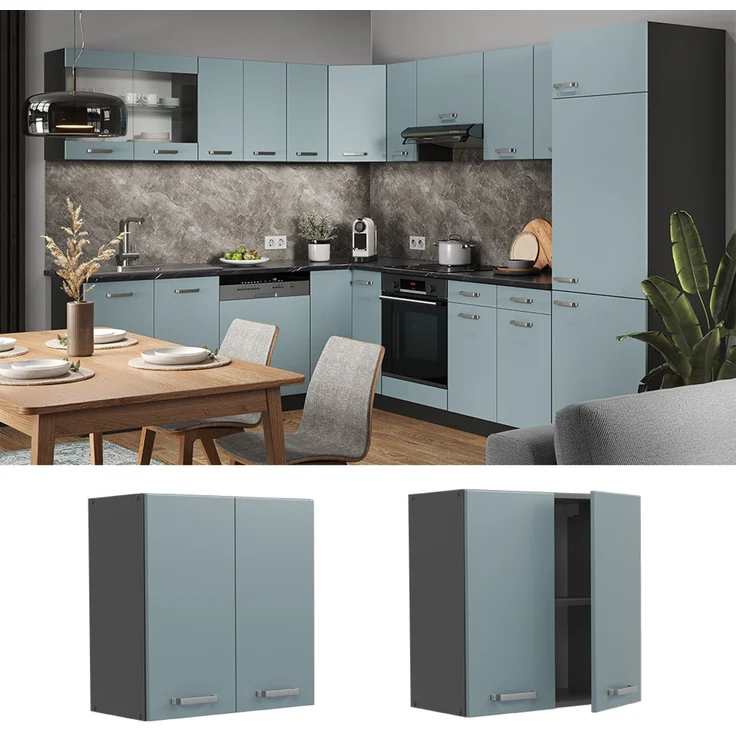 Hängeschrank R-Line Blau-Grau 60 cm Vicco – Bild 2