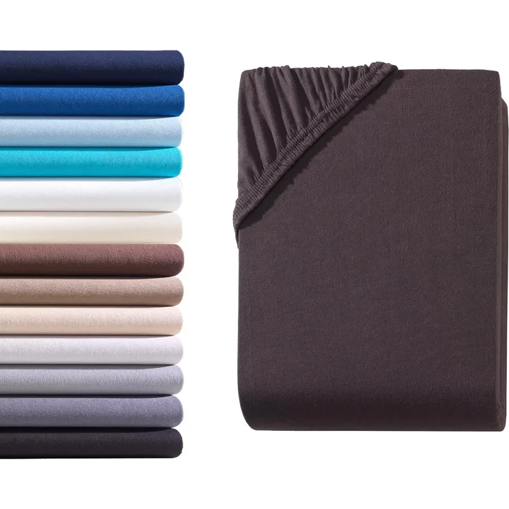 Hometex Premium Textiles Spannbettlaken Exclusive bis 25 cm Steghöhe, Jersey, Gummizug: rundum, 100% Baumwolle, Premium Qualität 160 g/m²