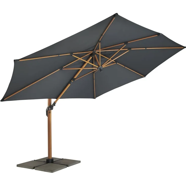 Primaster Ampelschirm Tarifa anthrazit Ø 4m Sonnenschirm Gartenschirm schwenkbar – Bild 6