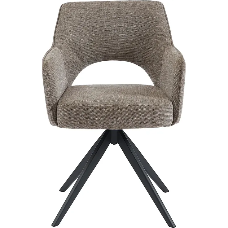 Vente-unique - KONYA Stuhl Stoff Schokoladenbraun - B 59 cm x H 84 cm x L 58 cm – Bild 3