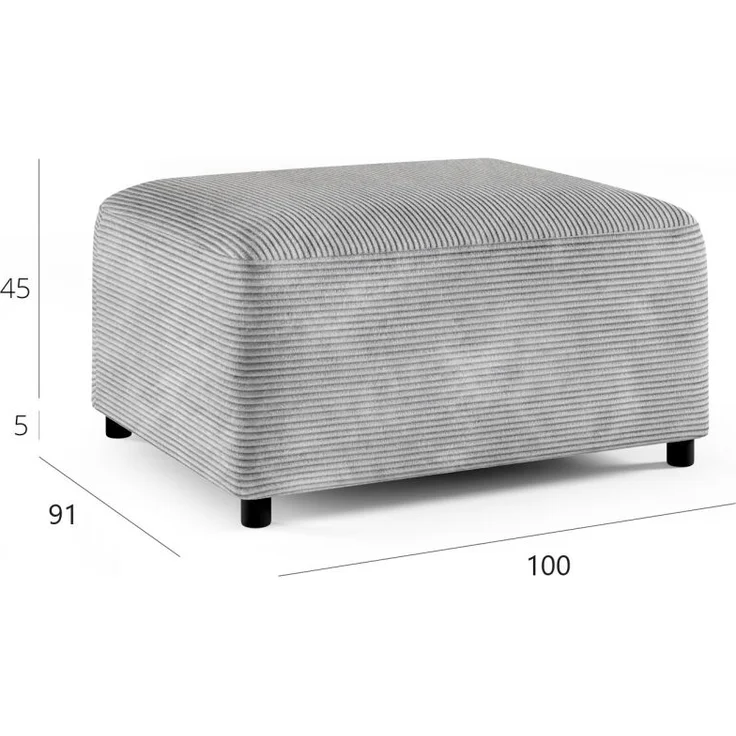 Polsterhocker Designerhocker Hocker MEGAN in Stoff Salvador Schwarz – Bild 3