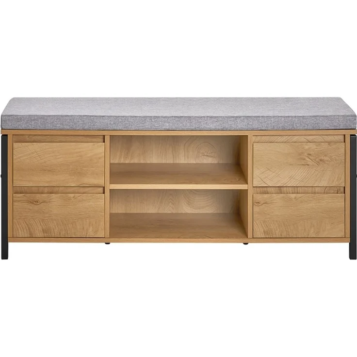 SoBuy FSR149-N Schuhbank, Spanplatte, Melamin, Helle Eiche, 110 x 45 x 35 cm – Bild 1