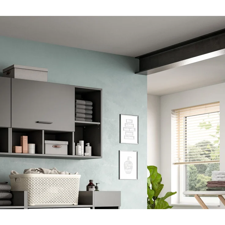 Hängeschrank (B/H/T: 95x64x34 cm) in anthrazit Nachbildung – Bild 6