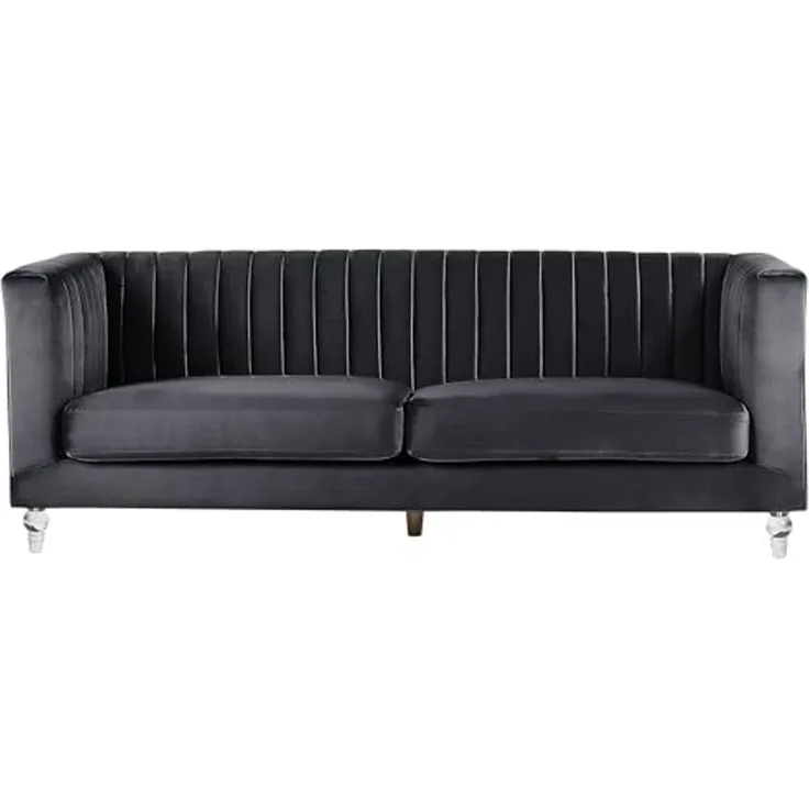 3-Sitzer Sofa Samtstoff schwarz ARVIKA