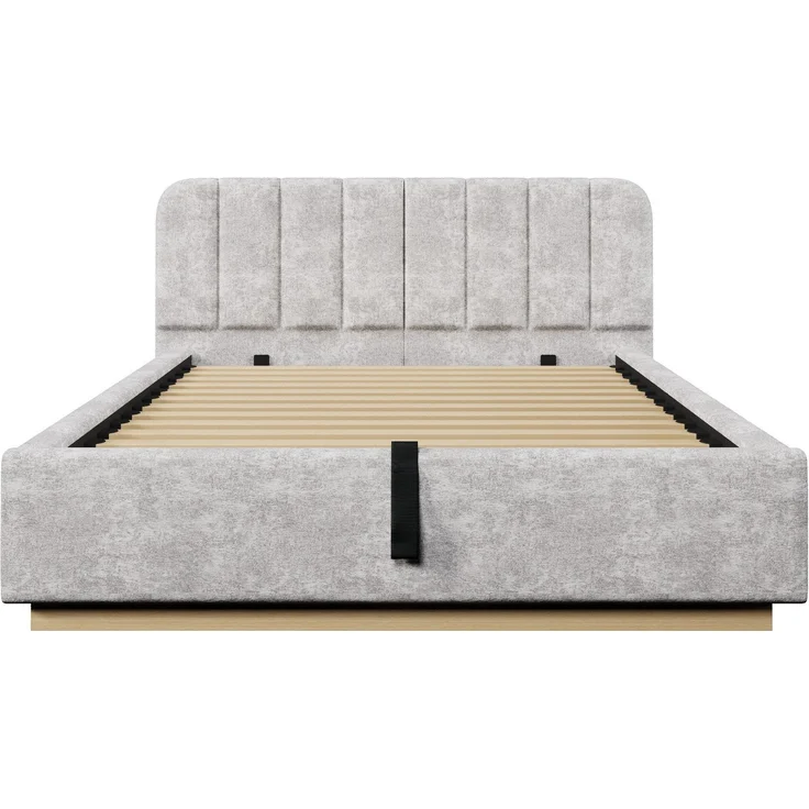 Polsterbett mit LED-Beleuchtung und Stauraum, 140x200 cm, gepolsterter Kopfteil, Stauraumbett, Chenille – Bild 8