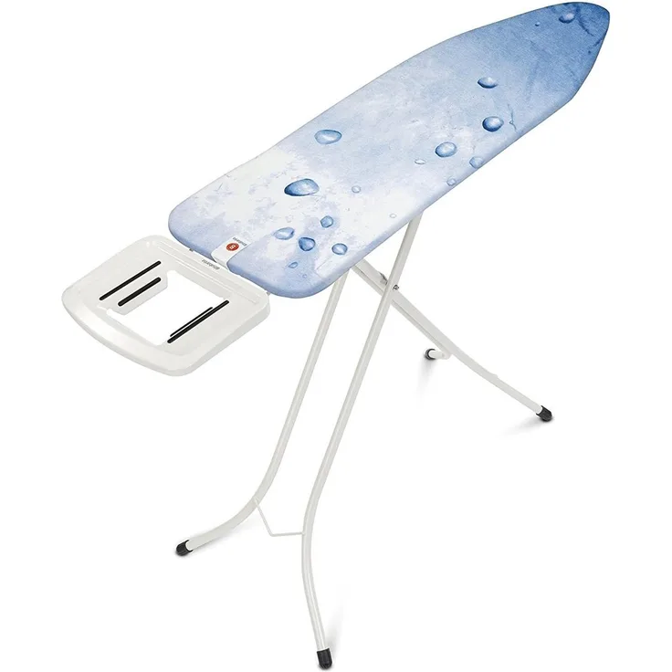 Brabantia Streckmetall - Bügeltisch mit Dampfstopmulde Solide, Bügeltisch, Bügelbrett, 124x38 cm, Ice Water / Ivory, 108501