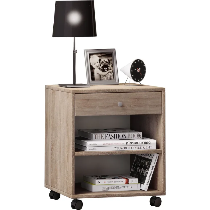 VCM Nachttisch Rolda 913911 Sonoma-Eiche (Sägerau) H 54 x B 45 x T 38 cm