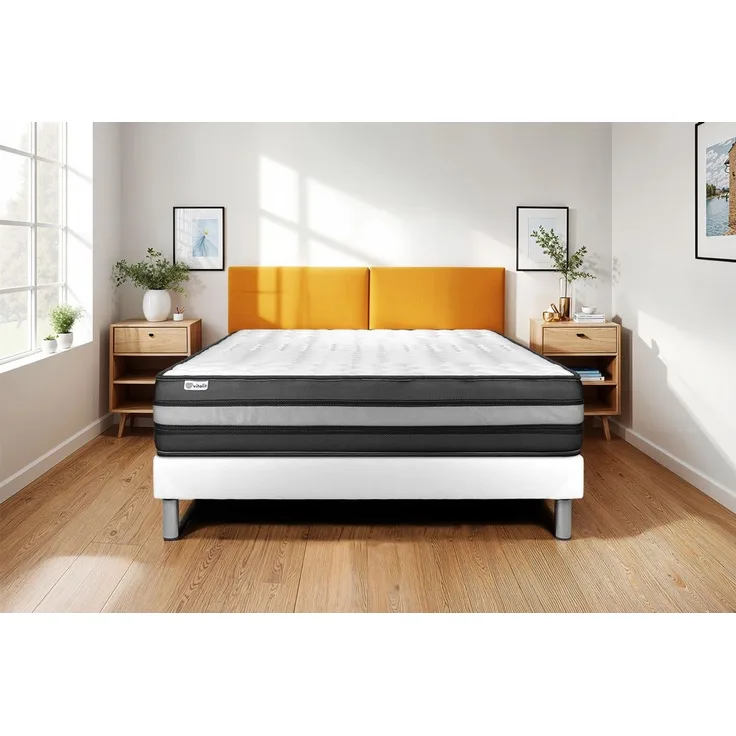 Matratzenset VITAL POWER ZEN 160 x 220 cm Bettrahmen Kit weiß
