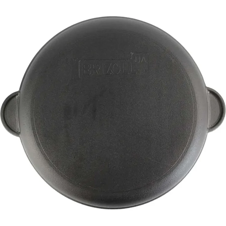 Ø28cm Grillpfanne aus Gusseisen Bräter mit Glasdeckel Schmortopf zwei Griffe Servierpfanne Grill – Bild 6