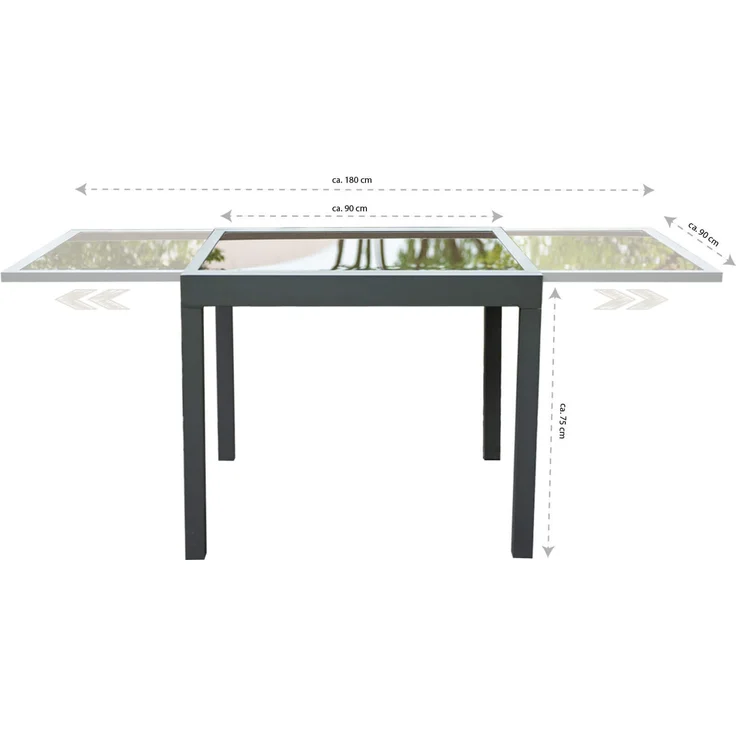 HOME DELUXE Garten-Sitzgruppe ausziehbar VERANO MADERA - 180/90 x 90 cm 8 Stühle – Bild 3
