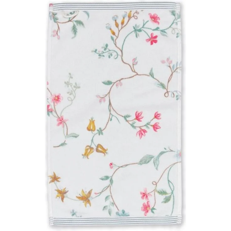 PiP Studio Gästehandtuch Les Fleurs Gästehandtuch whit 30x50cm (1 Stück), Baumwolle (217799)