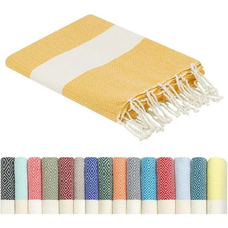furora HOLIDAY Strandtuch groß 100x200 cm Strand Tuch, aus Baumwolle, Hamamtuch Badetuch, leicht, lang, dünn & kompakt – Bild 5