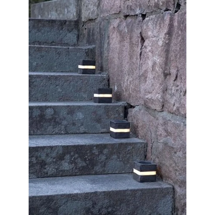 LED-Solar-Dekoration "Stonecube", 2 Stück, grau – Bild 7