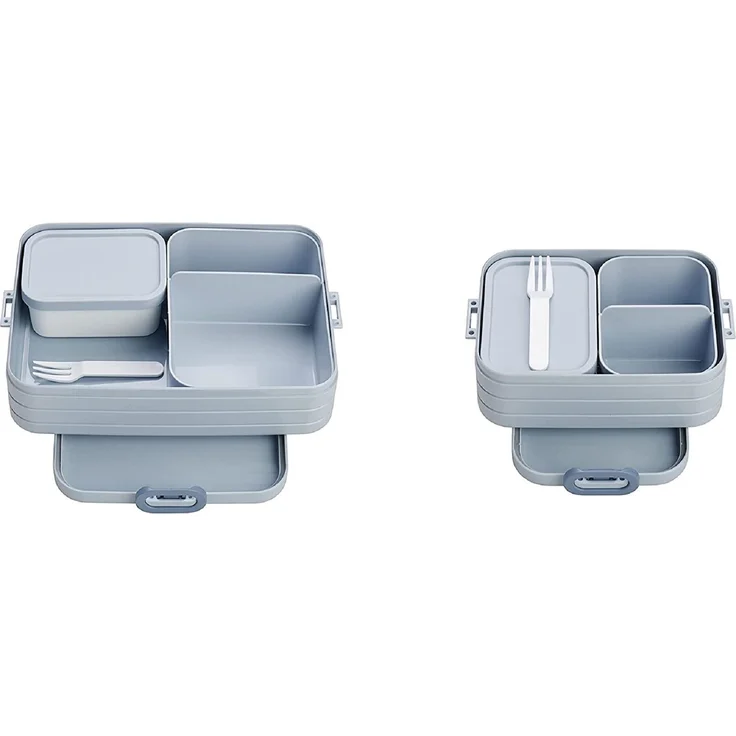 Mepal 2-tlg Bento-Lunchboxen Set Klein/Groß Take A – Brotdose mit Fächern, geeignet für bis zu 4 BZW. 8 Butterbrote, TPE/pp/abs, 0 mm Nordic Blue neu – Bild 1