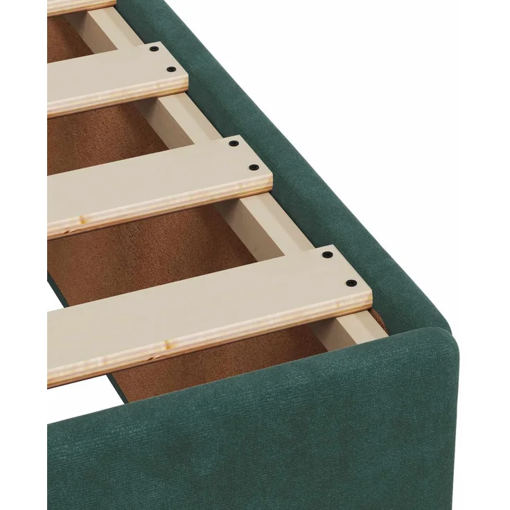 vidaXL Boxspringbett mit Matratze Dunkelgrün 90 x 200 cm Samt 3450641 – Bild 10