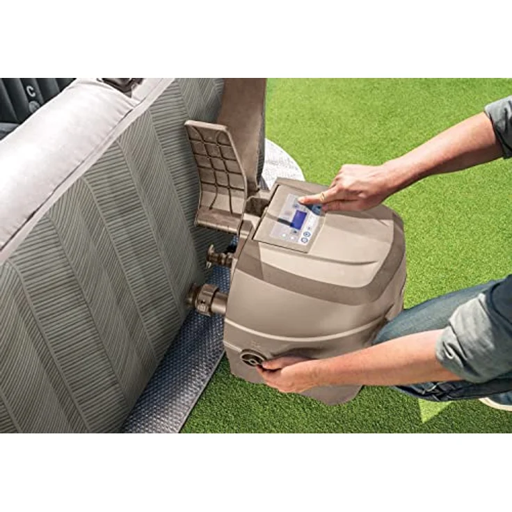 INTEX Quadratisches aufblasbares Spa Chevron Blasen - 4-Sitzer mit 140 Luftblasendüsen, 795L Kapazität, WLAN-Display und Chlorinator – Bild 7