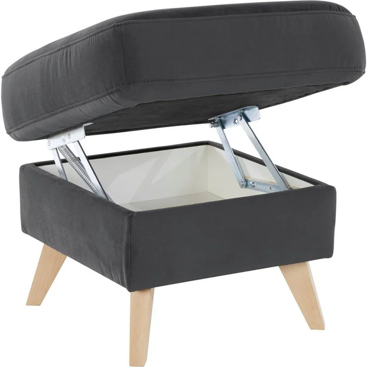 exxpo - sofa fashion Hocker Nappa mit praktischem Staufach unter der Sitzfläche – Bild 3