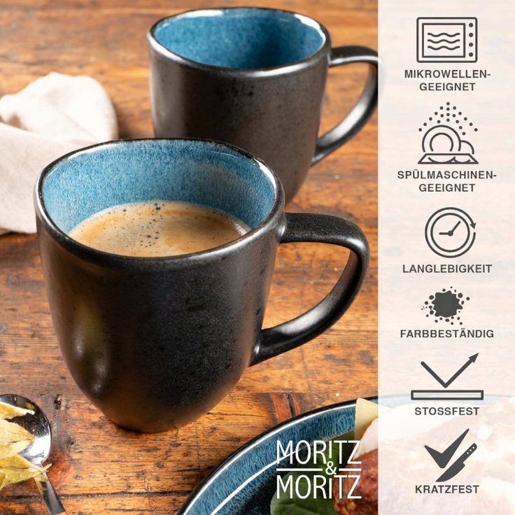 Moritz & Moritz ORGANIC 6 tlg. reaktiv blau Tassen Set – Bild 4