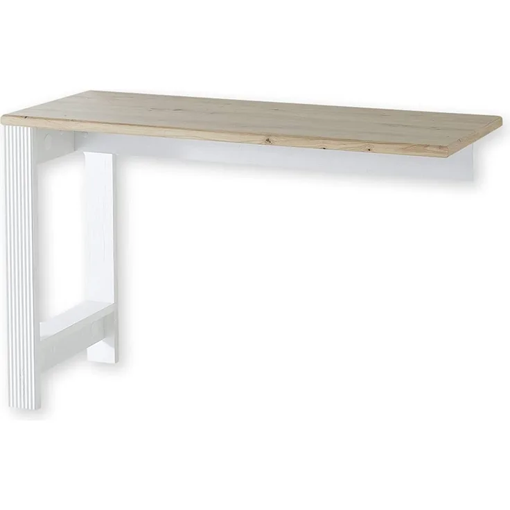 JASMIN Schreibtisch Winkel in Pinie hell, Artisan Eiche Optik - Eckschreibtisch Erweiterung für mehr Arbeitsfläche - Landhausstil Büromöbel Komplettset - 120 x 76 x 50 cm (B/H/T)