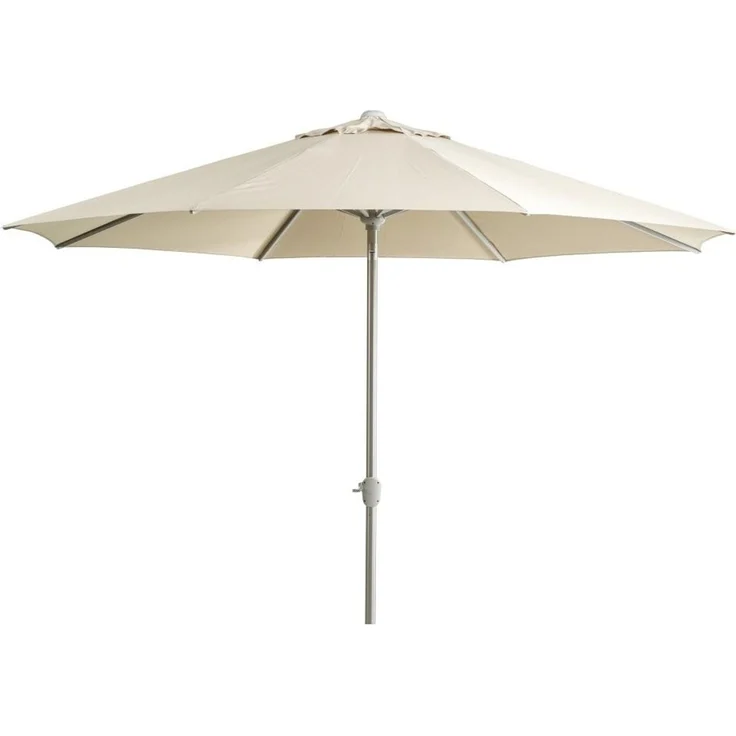Sonnenschirm Abriola, aus Aluminium und Polyester, neigbar, rund, Champagne, Ø 330 cm