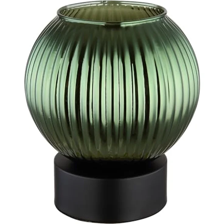 Globo Tischleuchte Zumba, Nachttischlampe mit E27 Fassung, schwarz-grün, H 17 cm, 25W – Bild 1