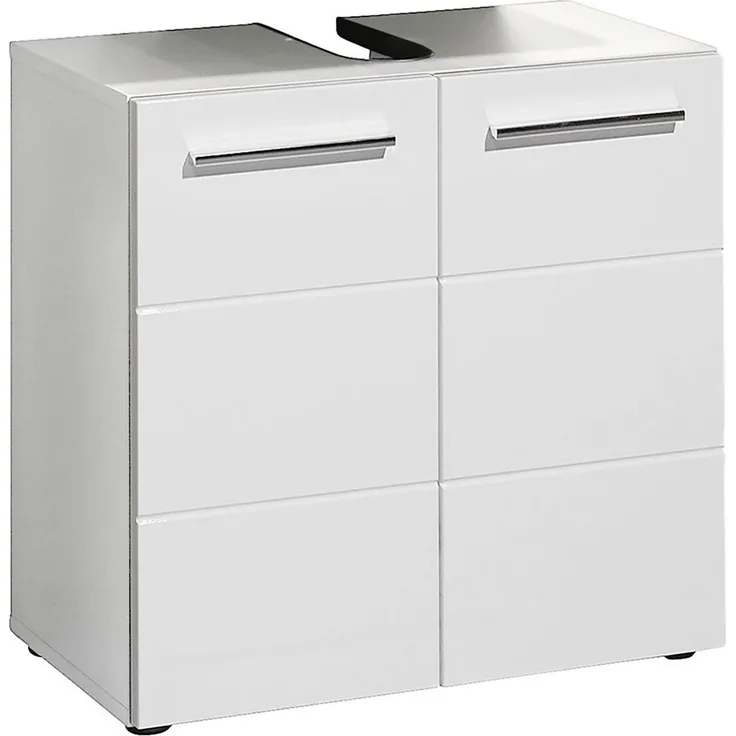 Waschbeckenunterschrank Mariel / Mandy, Holzwerkstoff, Weiß, 60 x 62 x 31 cm