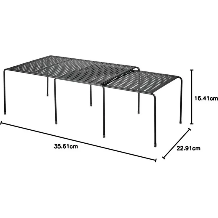 Regaleinsatz Geschirrablage ausziehbar Organizer Küche mDesign Metall schwarz – Bild 10