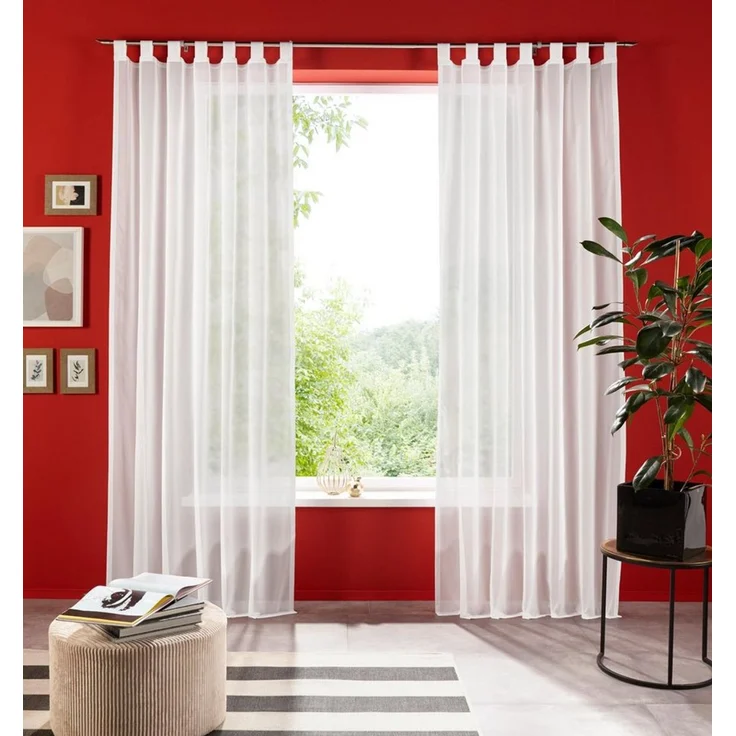 OTTO home Gardine XANA (1 St), Schlaufen, transparent, Voile, Bestseller, einfarbig, 1 bzw. 2 Schals, pflegeleicht, preiswert! – Bild 1