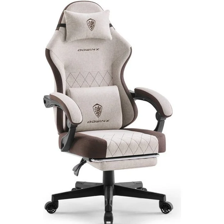 Dowinx Gaming-Stuhl Massage Lendenwirbelstütze Bürostuhl mit Fußstütze für Erwachsene (Packung), Ergonomischer Gaming Sessel Groß und Hoch für Office Gaming 135KG – Bild 4