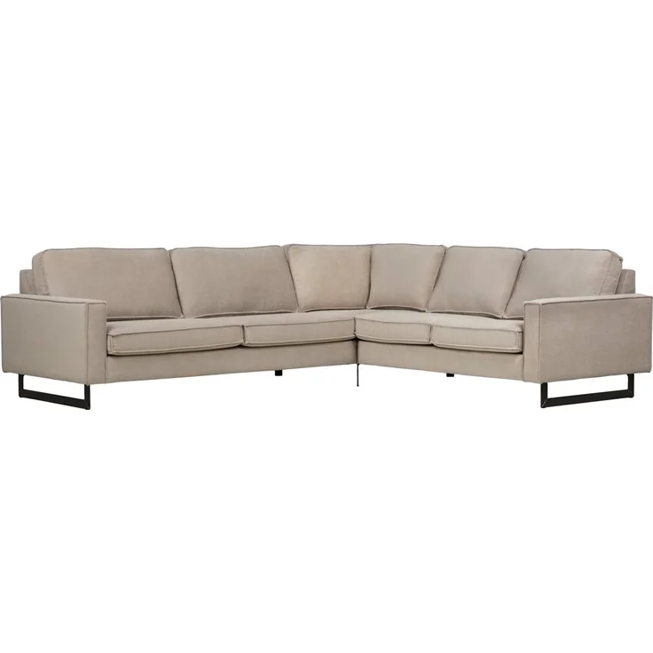 Places of Style Ecksofa Pinto, 250/290 cm, langer Schenkel, XXL, Ottomane, Cord, Feincord, Luxus-Microfaser Leder und Chenille – Bild 3