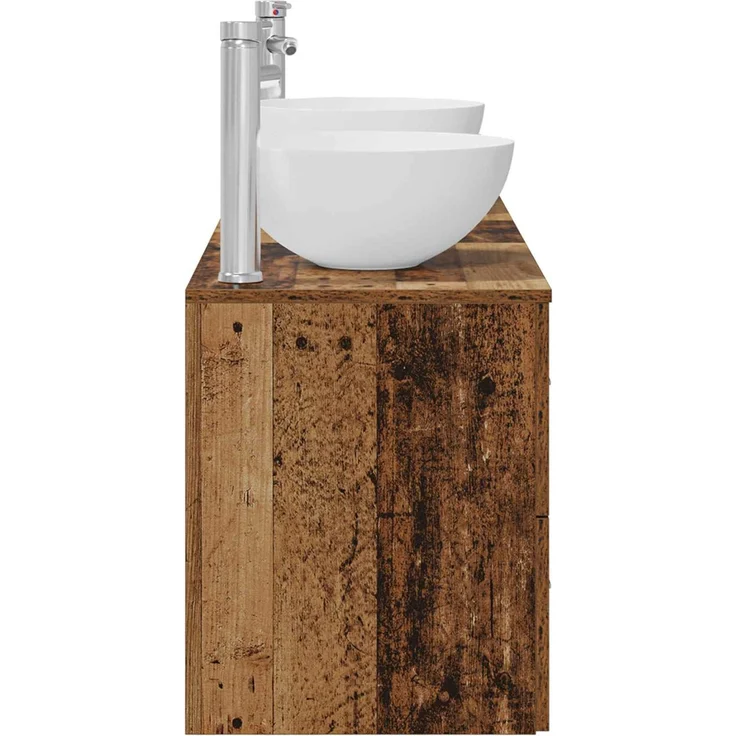 vidaXL Badezimmerschrank-Set 3 stk. Altholz 129 x 35 x 80 cm 3405793 – Bild 7