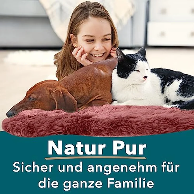 KARAT Lammfell echt - Marsala Flauschige Stuhlkissen Schaffell Deko Teppich für Wohzimmer & Kinderzimmer, Sitzauflage, Dekofell, mit Lederrücken 90x60 cm (Audrey) – Bild 6