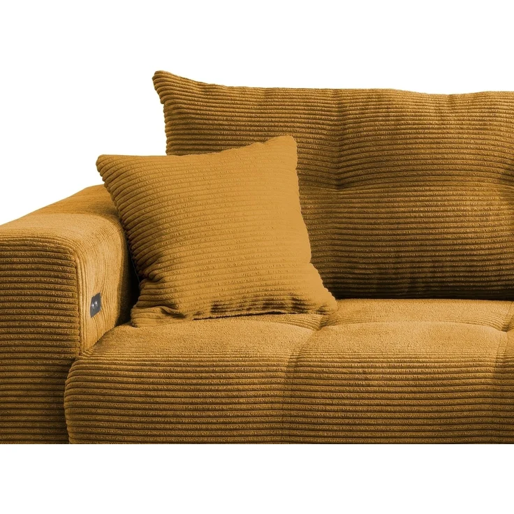 Polsterecke >Renard< elektrischer Sitzvorschub, Cord gold - 177x80x246cm (BxHxT) – Bild 8