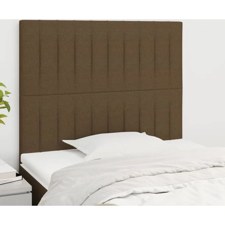 vidaXL Kopfteile 2 Stk. Dunkelbraun 100 x 5 x 78/88 cm Stoff 3116563 – Bild 1