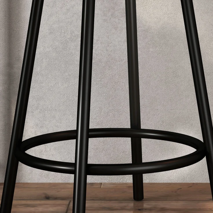 Bartisch mit Barhocker Set, 3-tlg, Bartisch-Set mit Küchentisch, 3 Ablagen, 2 Barstühlen, im Modern-Stil, Essgruppe für Esszimmer, Küche, Stahl, Eiche--Eiche--90x50x90.5cm--YOUDENOVA – Bild 8