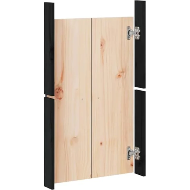 Türen für Outdoor-Küche 2 Stk. Schwarz 50 x 9 x 82 cm Kiefernholz 832362 – Bild 8