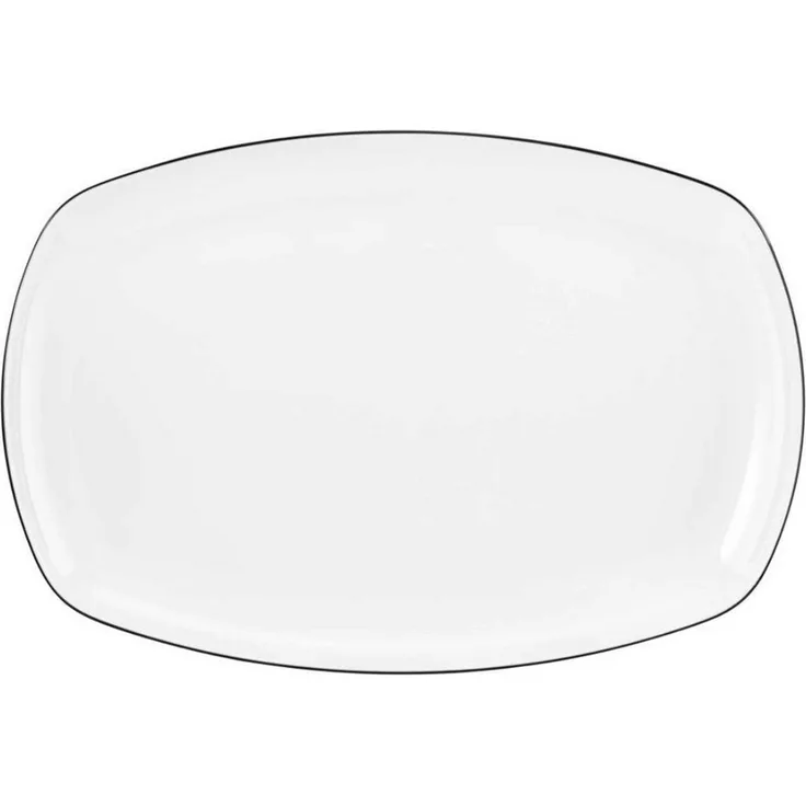 Seltmann Weiden Lido Black Line Servierplatte eckig 35 x 24 cm