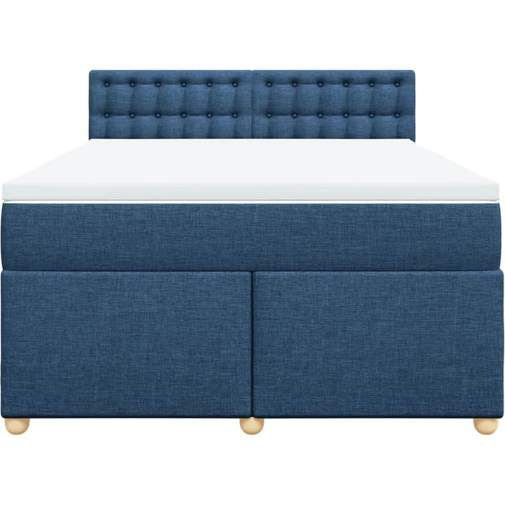 vidaXL Boxspringbett mit Matratze Blau 140x200 cm Stoff 3289023 – Bild 6