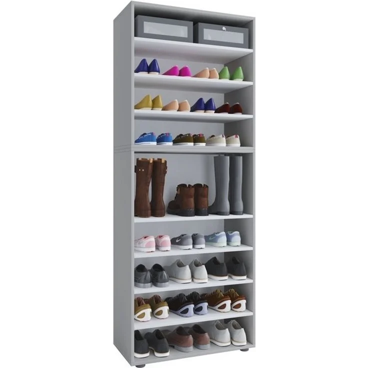 VCM Schuhschrank Lona 917835 Grau H. 183 x B. 70 x T. 37 cm – Bild 3