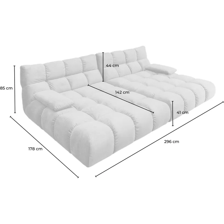 KAWOLA Big Sofa VIVIEN Feincord anthrazit 85 x 178 x 296 cm – Bild 10
