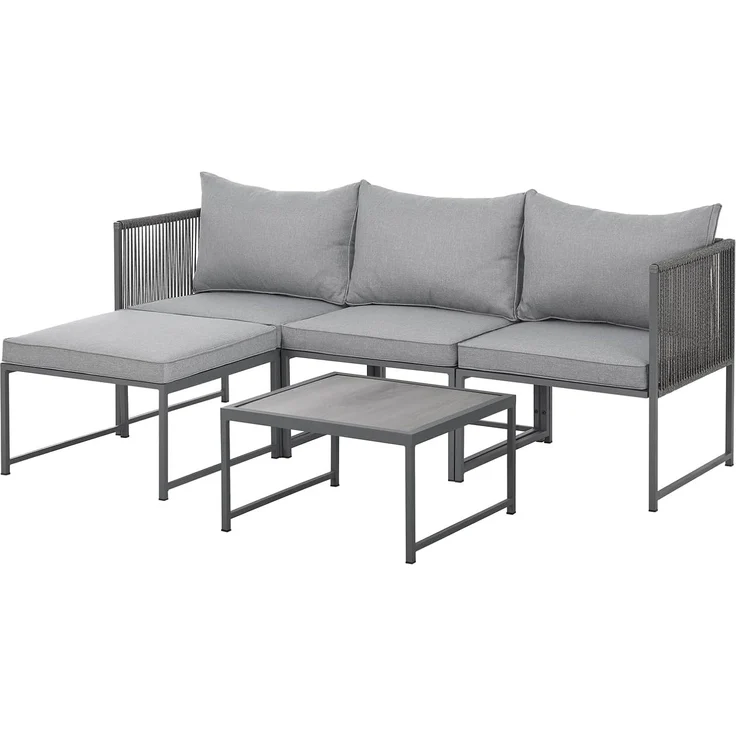 SVITA Gartenlounge-Set DETROIT, (Modul-Set), Gartenmöbel Flexibel Sofa Tisch Sessel Ottoman – Bild 4
