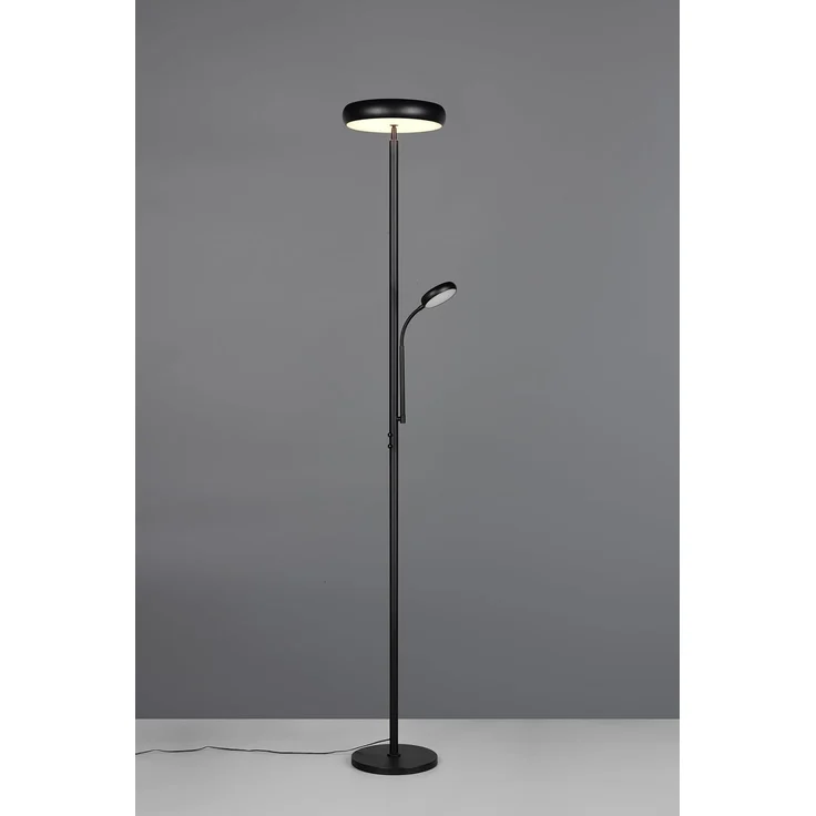 LED Deckenfluter PALERMO Höhe 183cm mit Leselampe und Fernbedienung, Schwarz – Bild 9