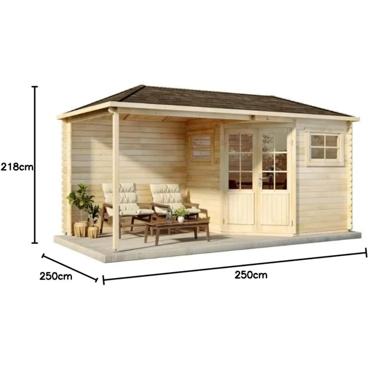 Alpholz Holz 5-Eck Gartenhaus Franz-28 | Natur | 275x525x257 cm – Bild 7