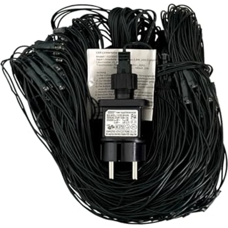 240er LED Lichternetz Lichterkette Außen Innen Kabel grün Partylicht warmweiß – Bild 6