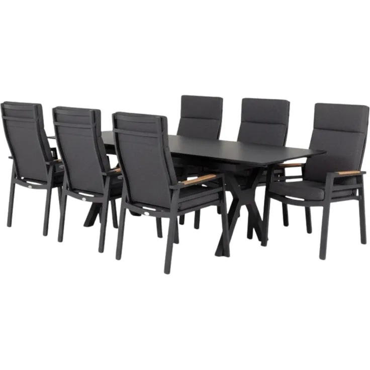 Gartenmöbelset Relaxsessel Sevilla mit Tisch Granada 160/210x90cm