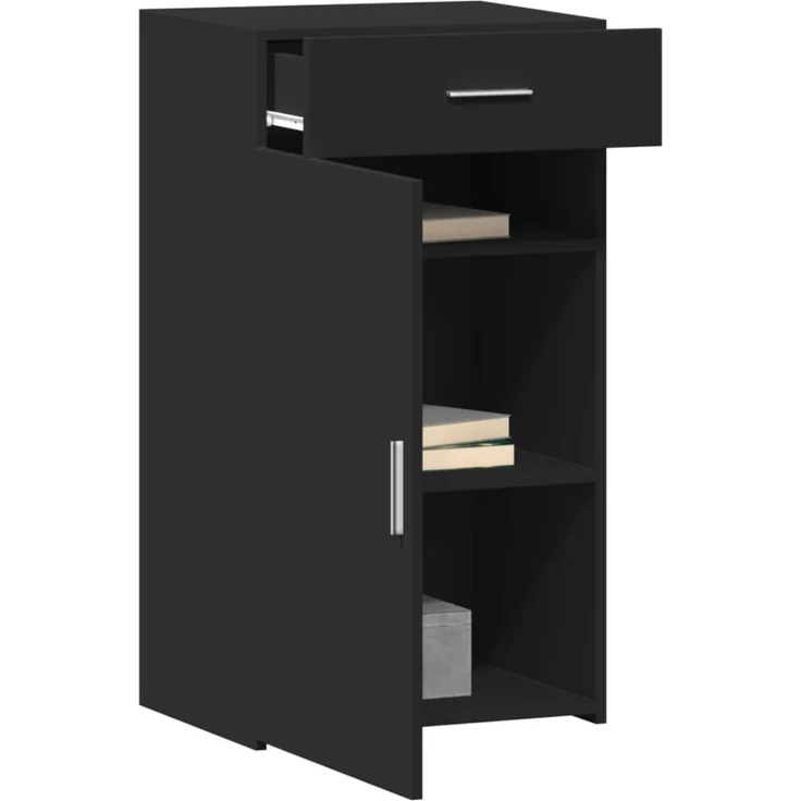 vidaXL Sideboard Schwarz 50x42,5x93 cm Holzwerkstoff 846293 – Bild 2
